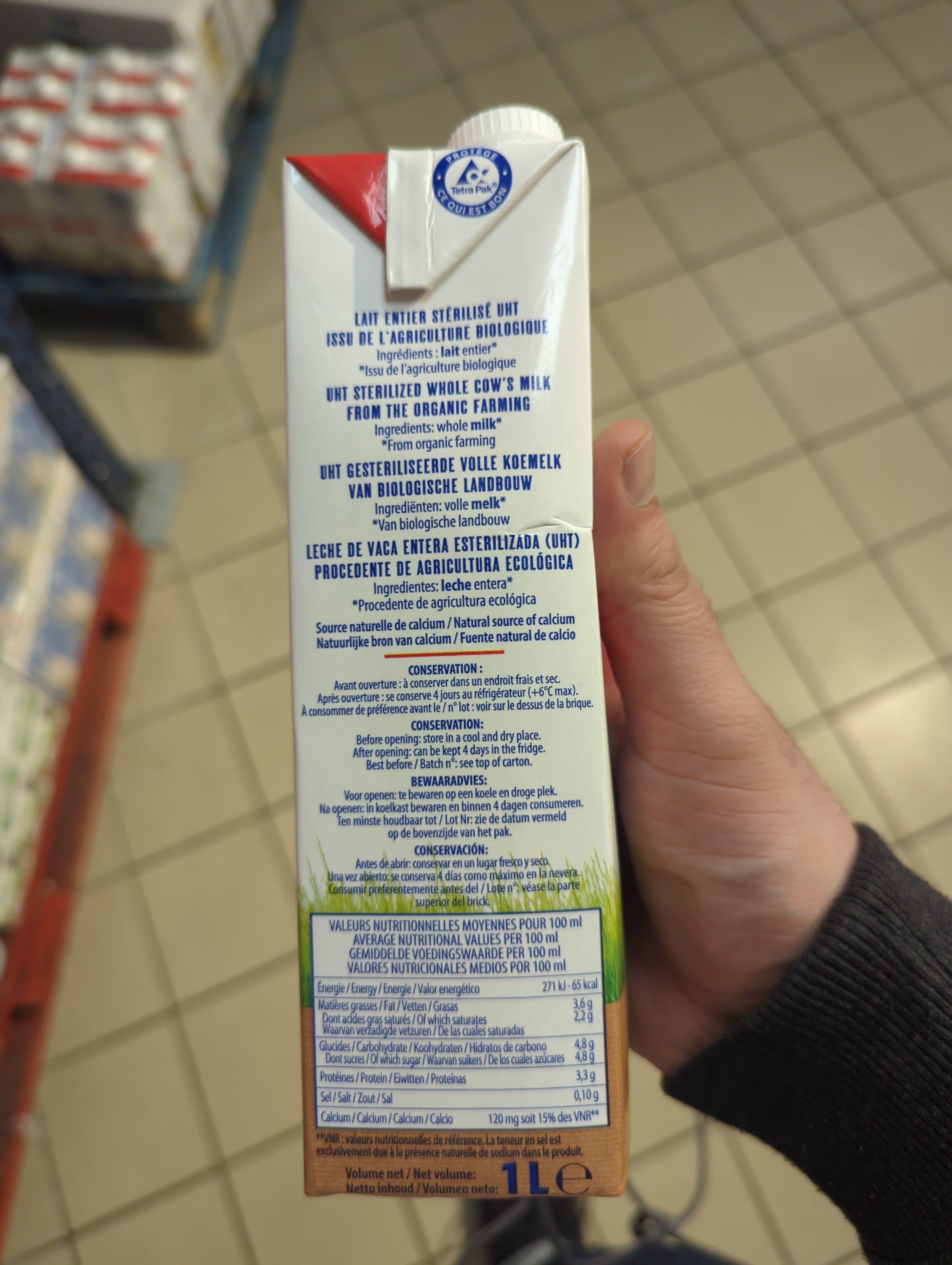 Grandeur Nature Lait Bio entier packshot