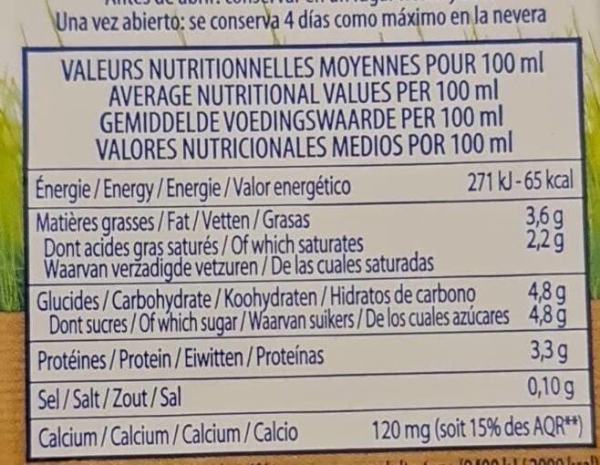 Grandeur Nature Lait Bio entier packshot