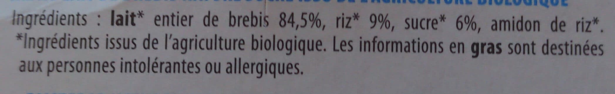 Grandeur Nature Riz au lait de brebis packshot