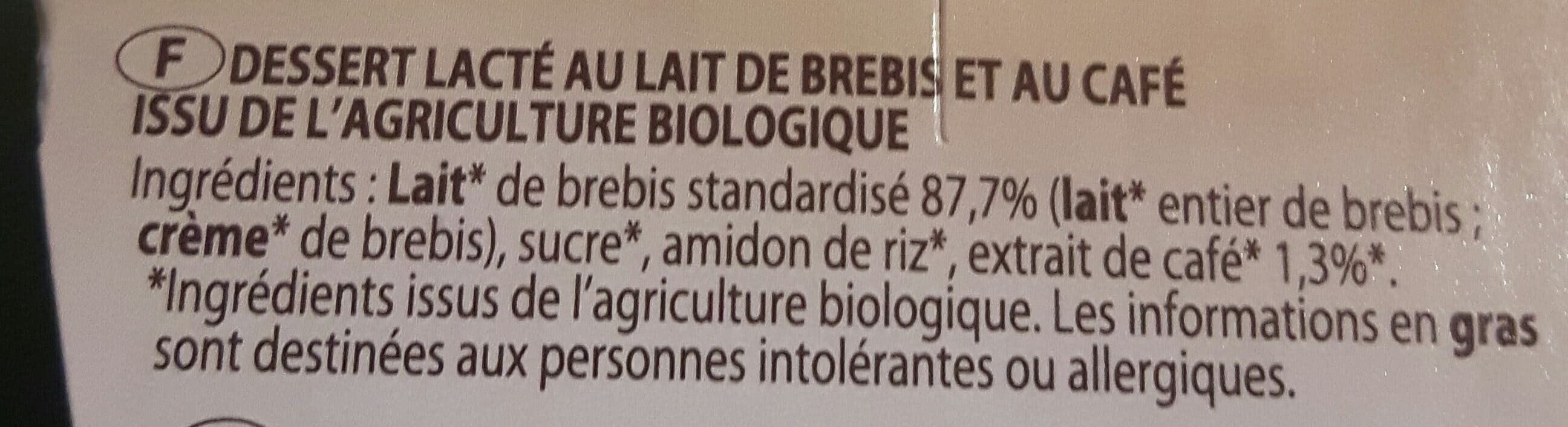 Grandeur Nature creme dessert au lait de brebis au café packshot