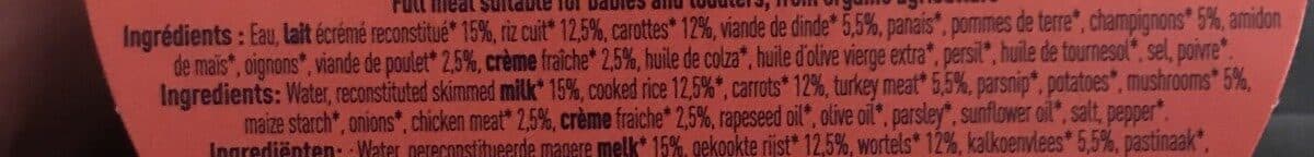 Grandeur Nature Blanquette, riz, carottes et volailles avec petis morceaux packshot