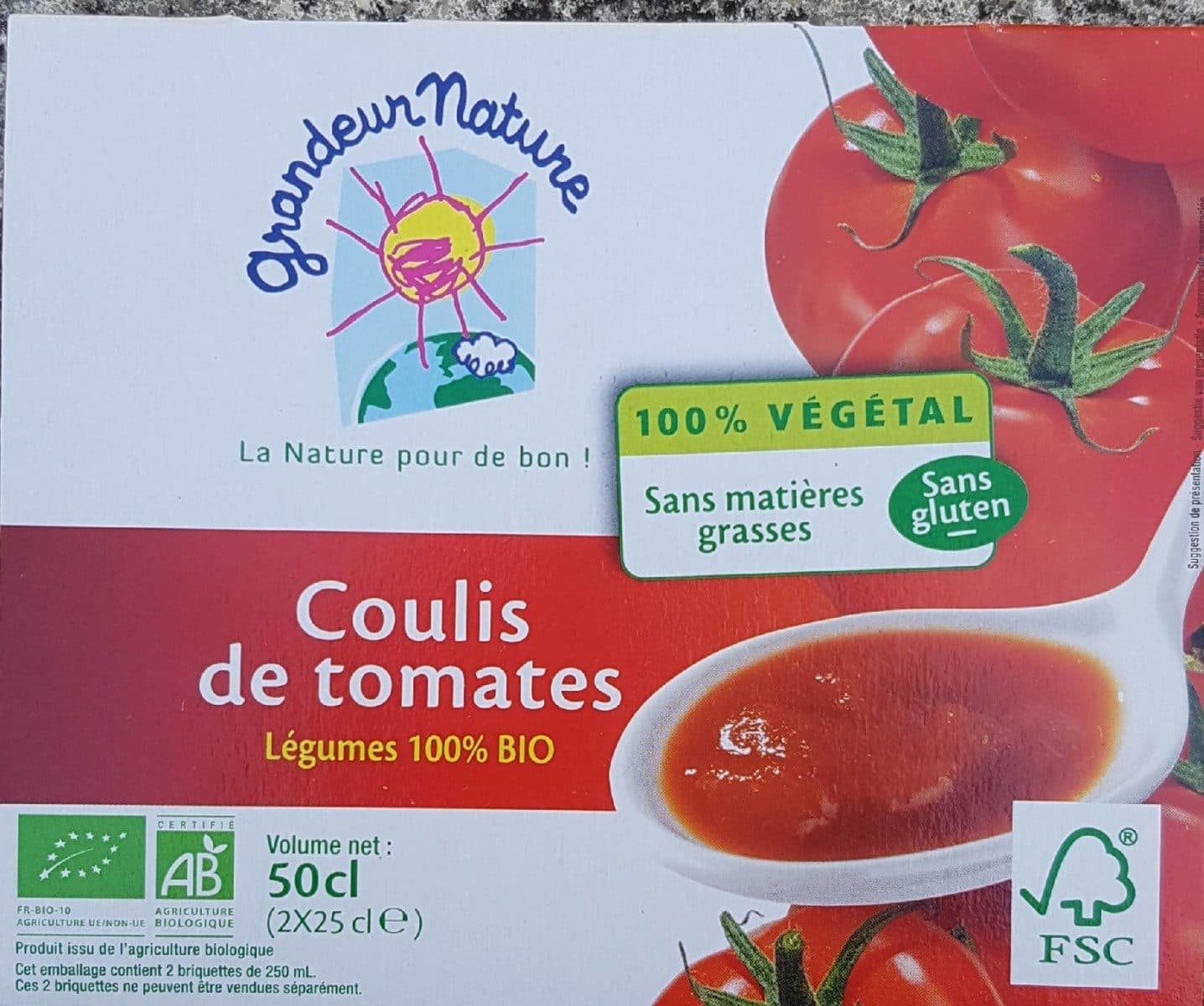 grandeur nature Coulis de tomates - légumes 100% BIO packshot