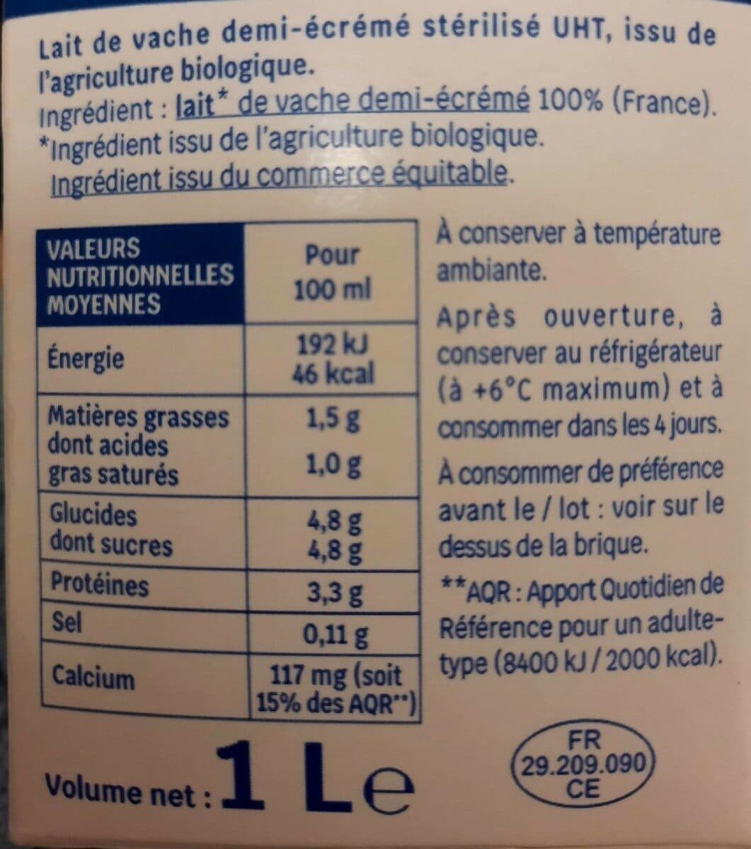 Ensemble Lait demi-écrémé packshot
