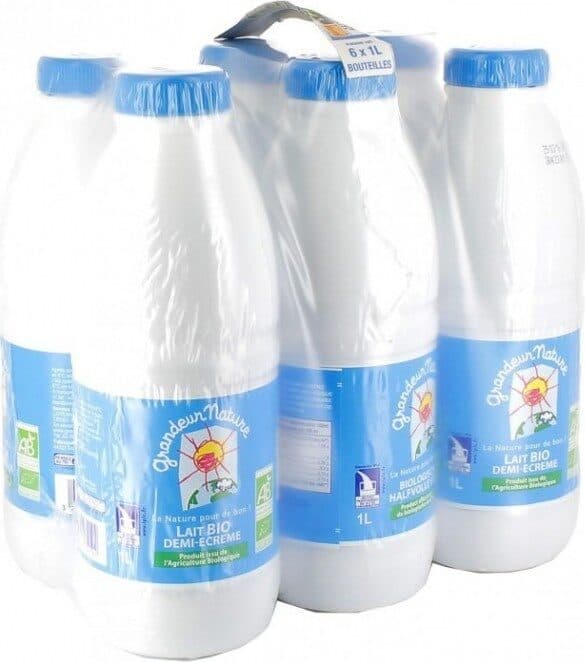 Open Food Facts Pack De 6 Lait Demi-écrémé Bio, 1 L packshot
