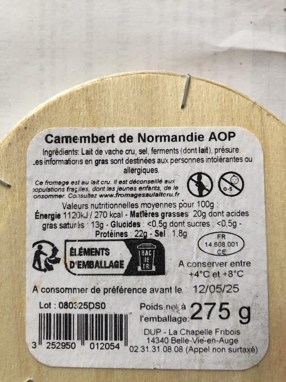 E.Graindorge Camembert250G+10%Lait Cru, packshot
