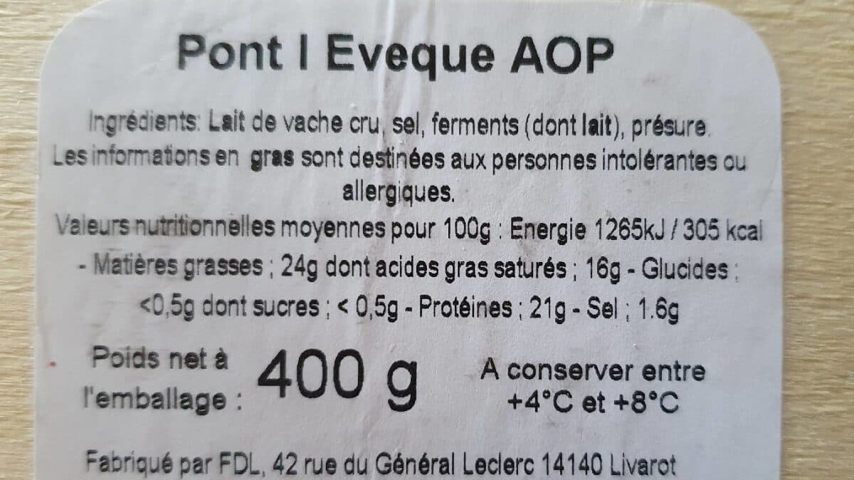 Open Food Facts Pont-l'évêque packshot