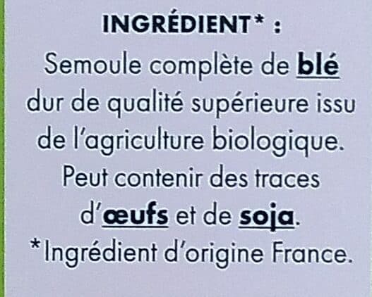 Alpina Coquillette blé complet packshot