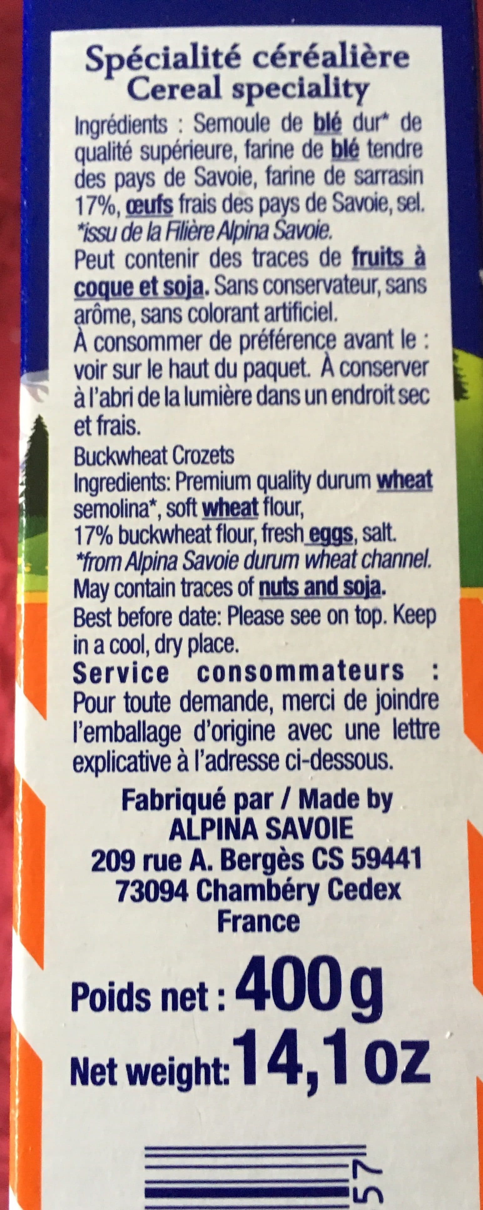 Alpina Savoie Crozets au sarrasin packshot