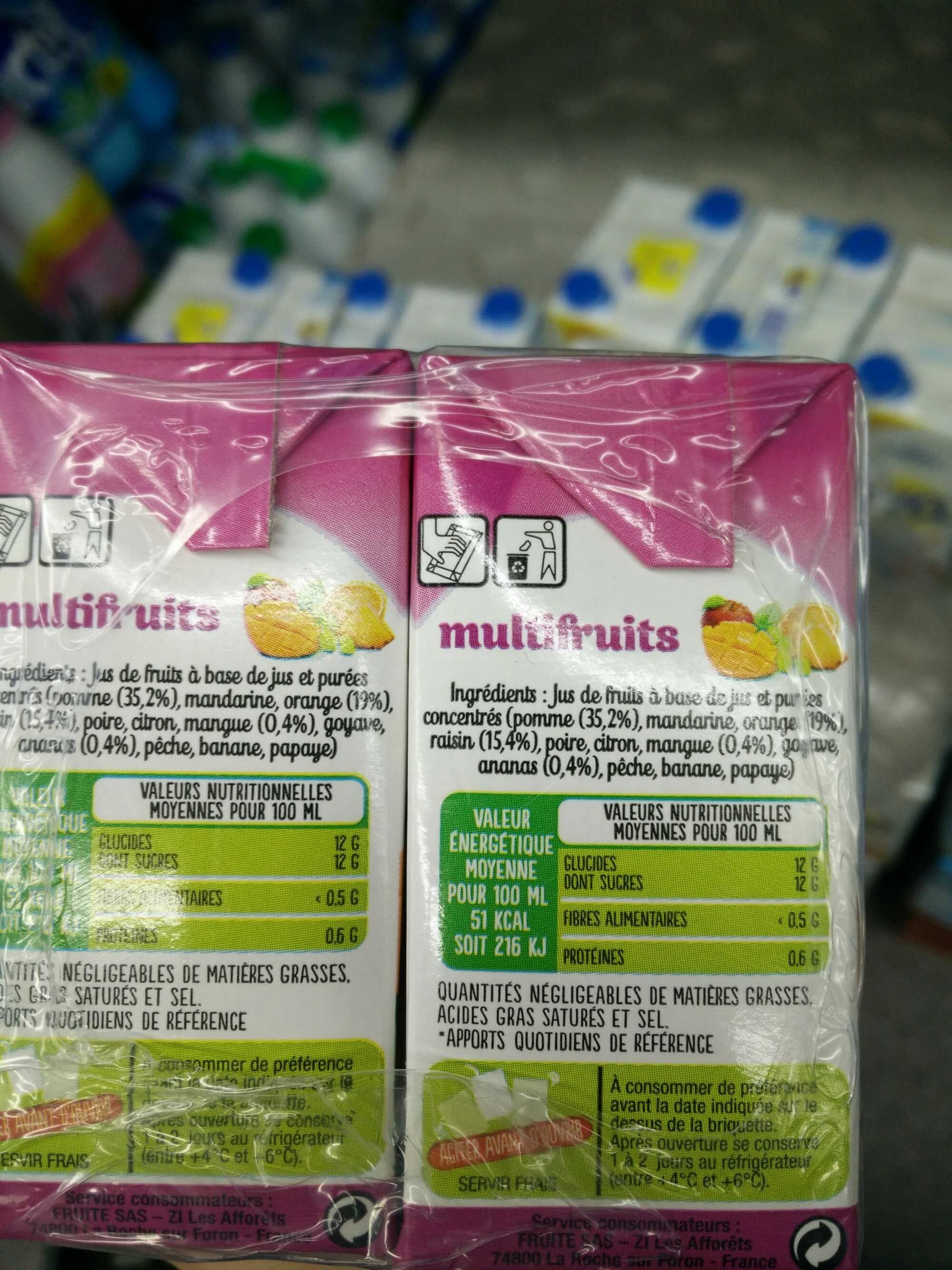 Open Food Facts Mini Fruité, Multivitamine, Pack De 6 Briques De 20 Centilitres packshot