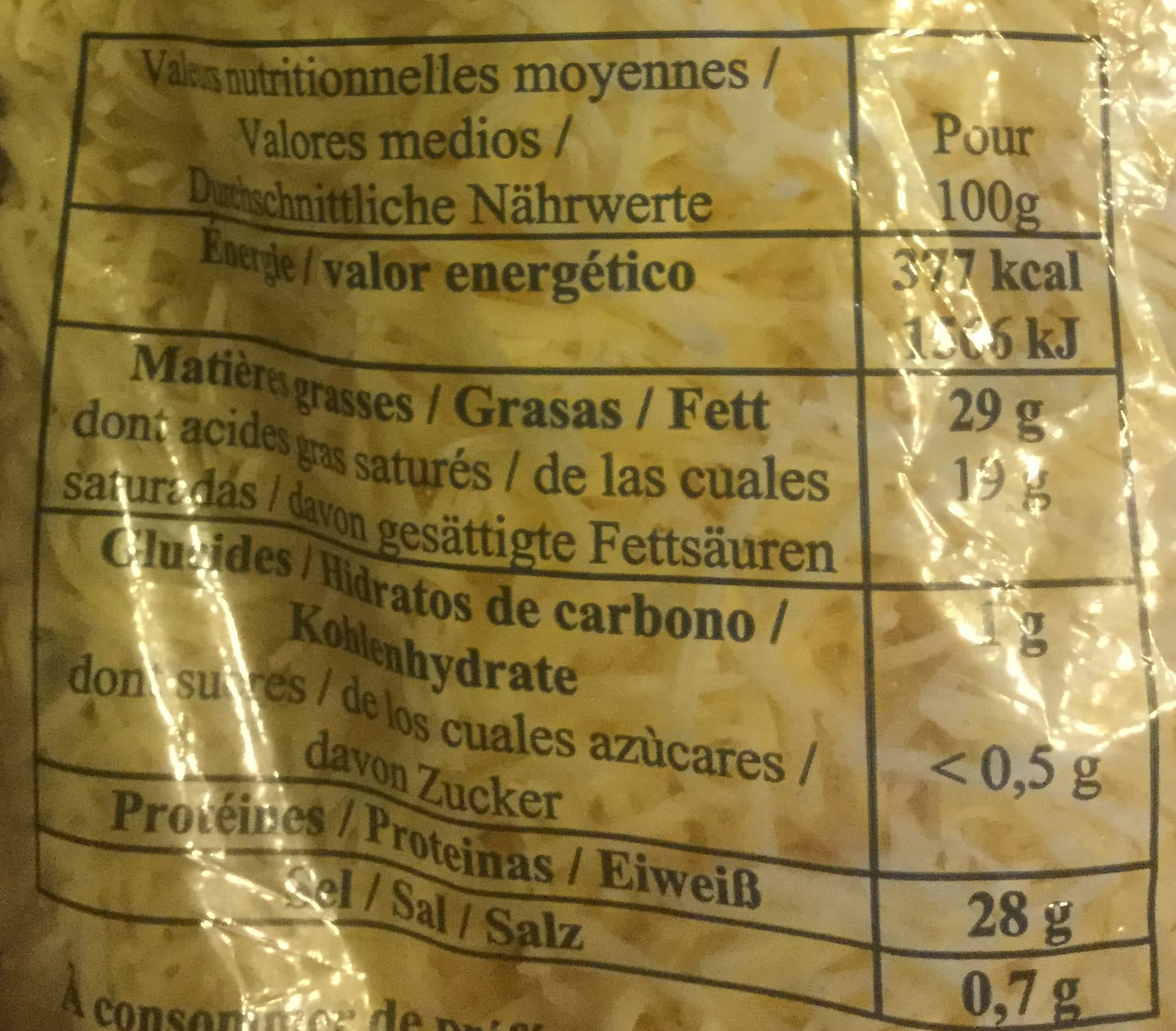 Sans marque Emmental râpé brins fins packshot