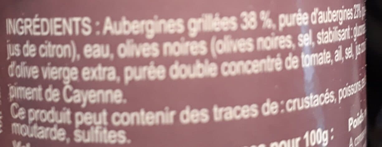 Open Food Facts Caviar d'aubergine packshot