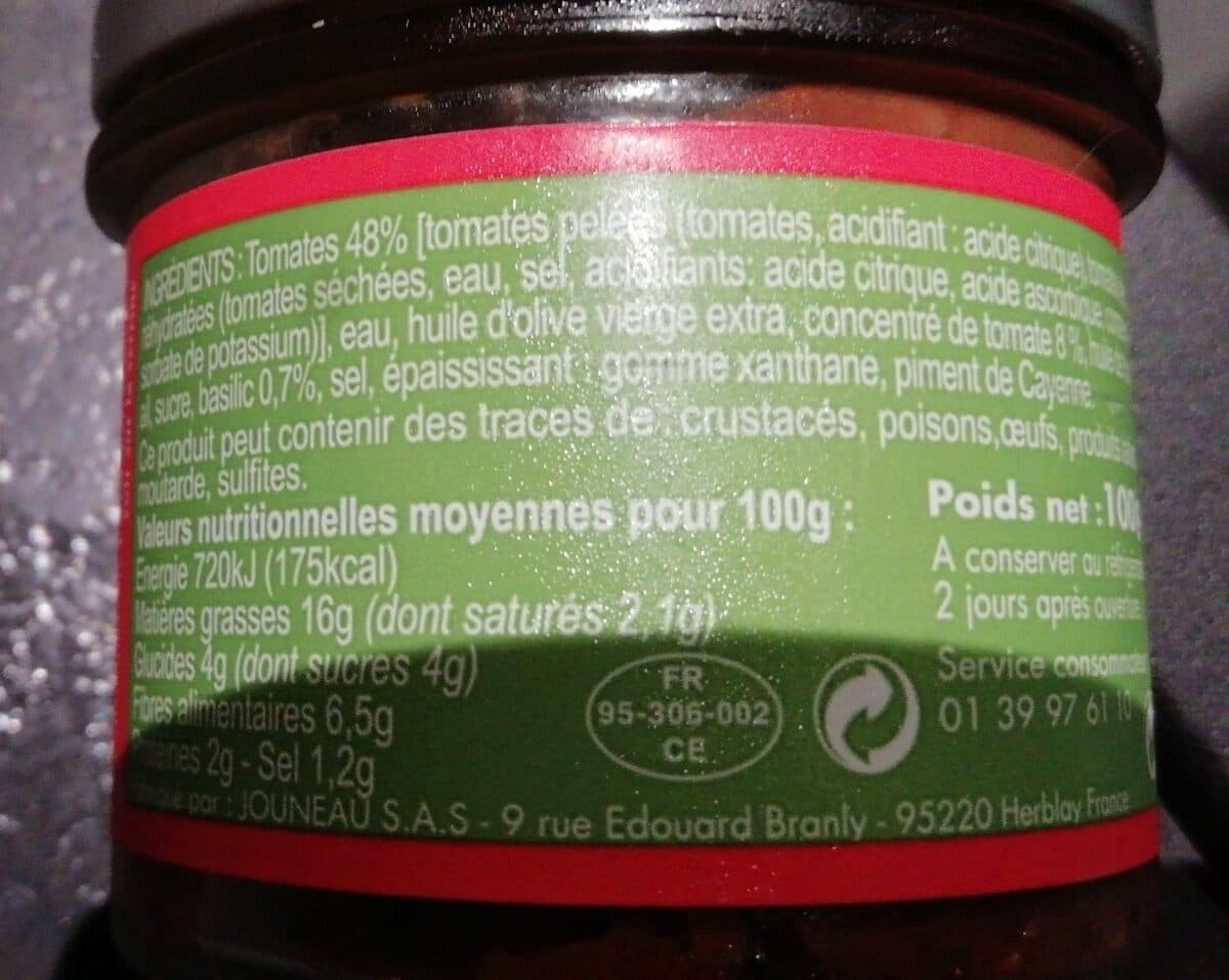 Open Food Facts 100G Verrine Tomate Basilic Cruscana packshot