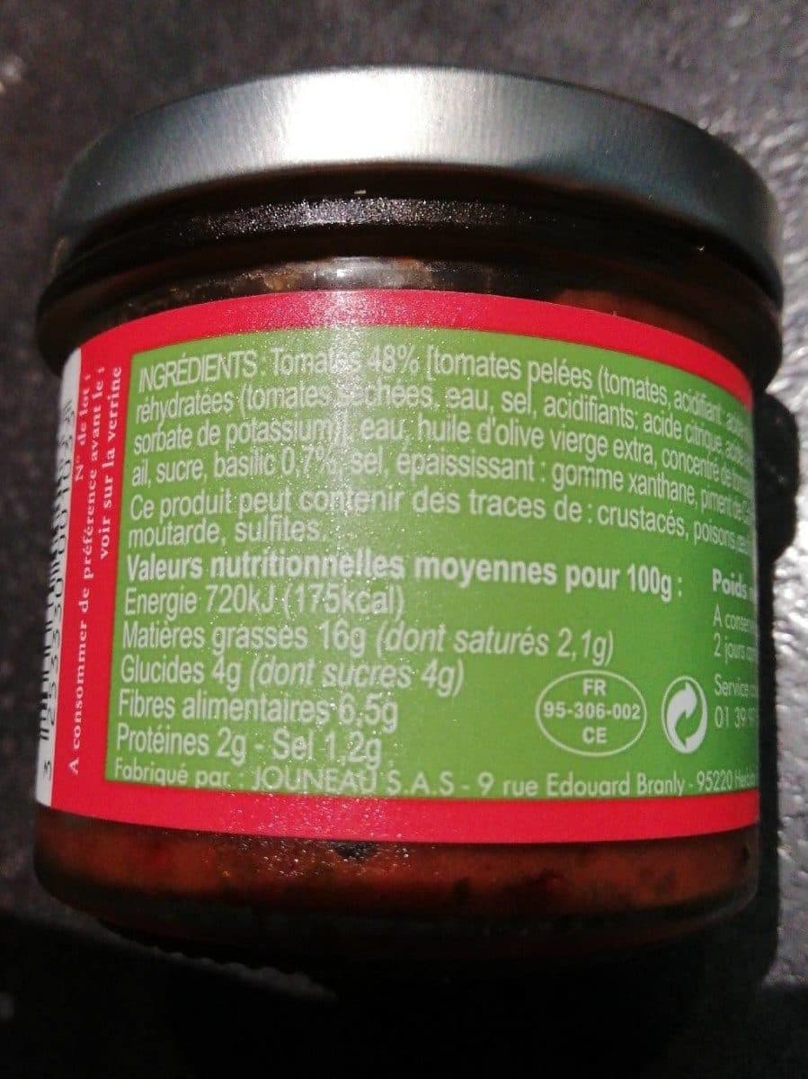 Open Food Facts 100G Verrine Tomate Basilic Cruscana packshot