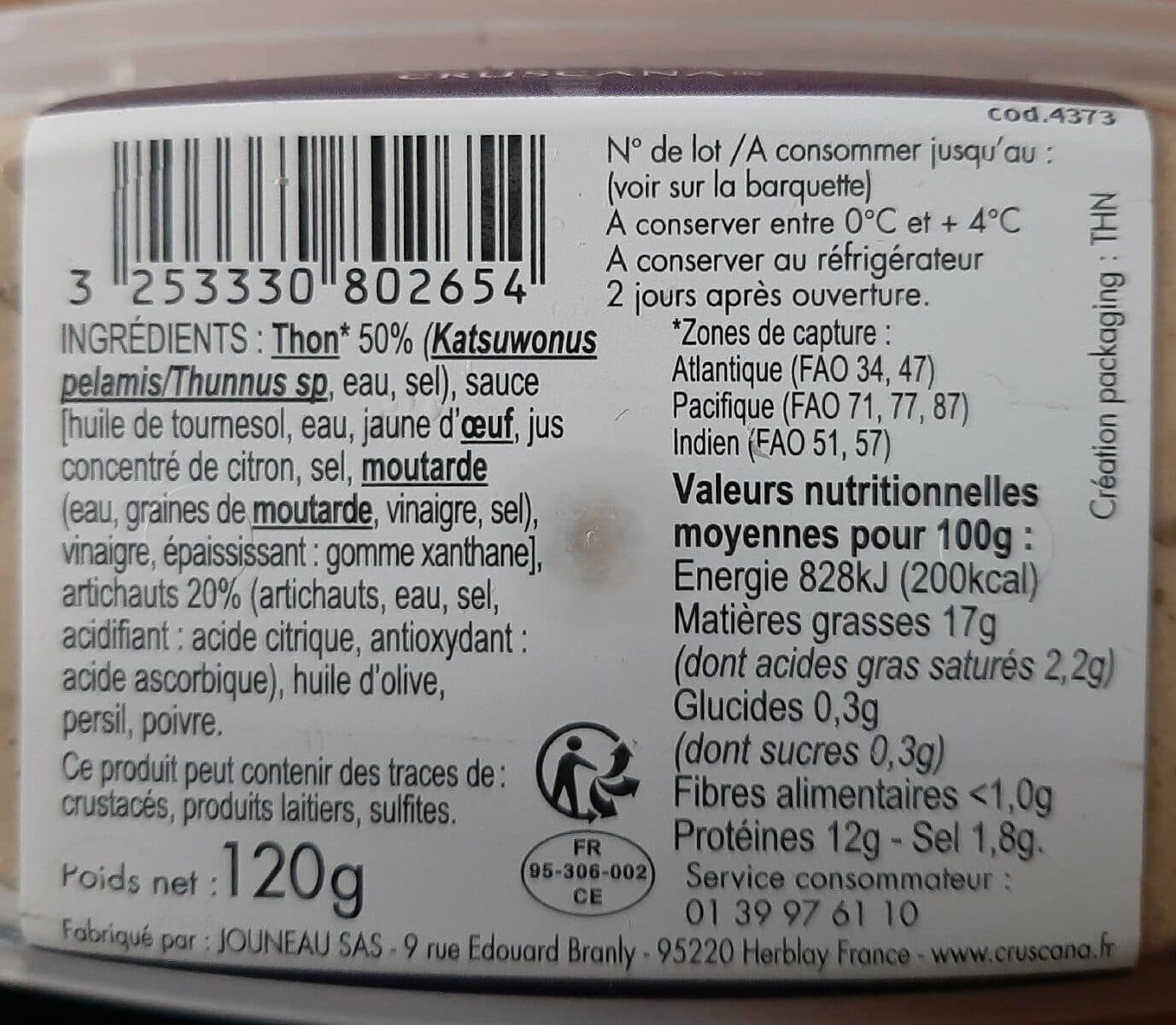 Cruscana Rillettes de thon a l'artichaut packshot