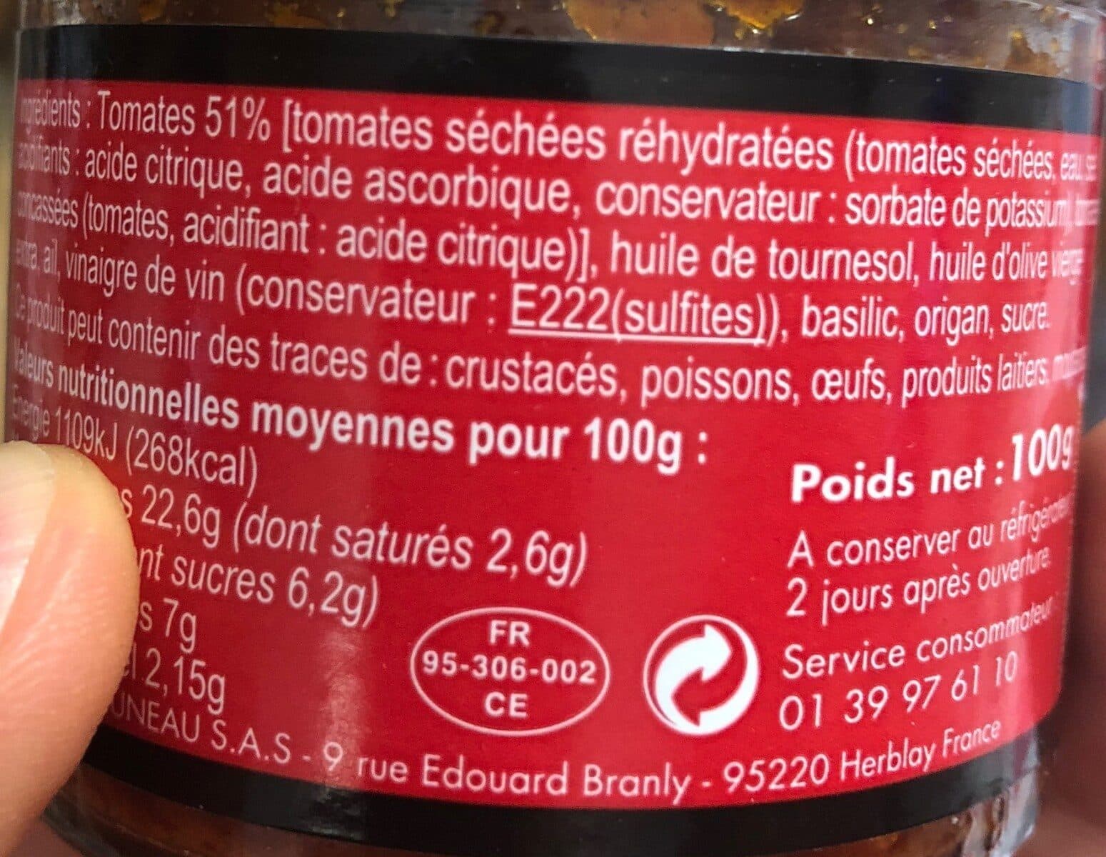 Open Food Facts Confit de tomates séchées packshot