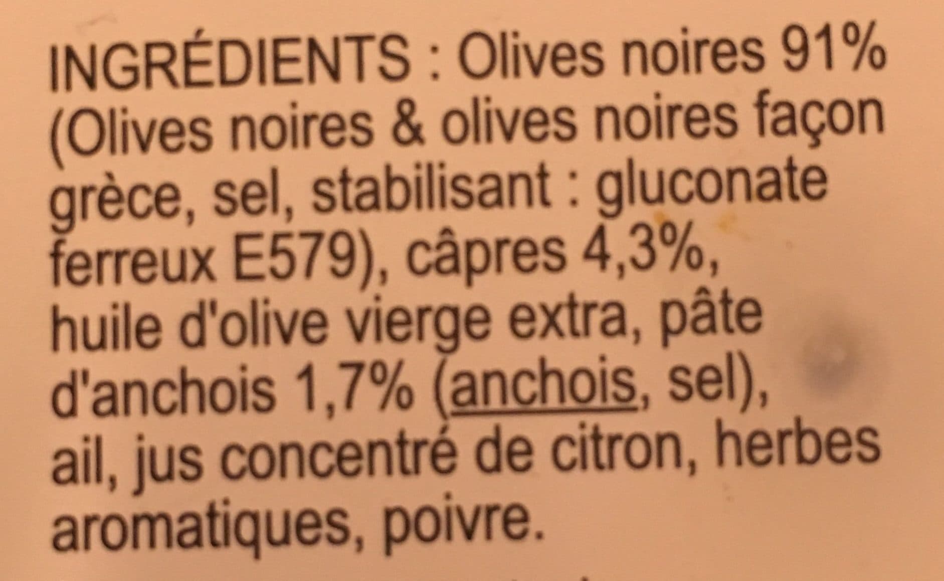 Cruscana Tapenade noire barquette packshot