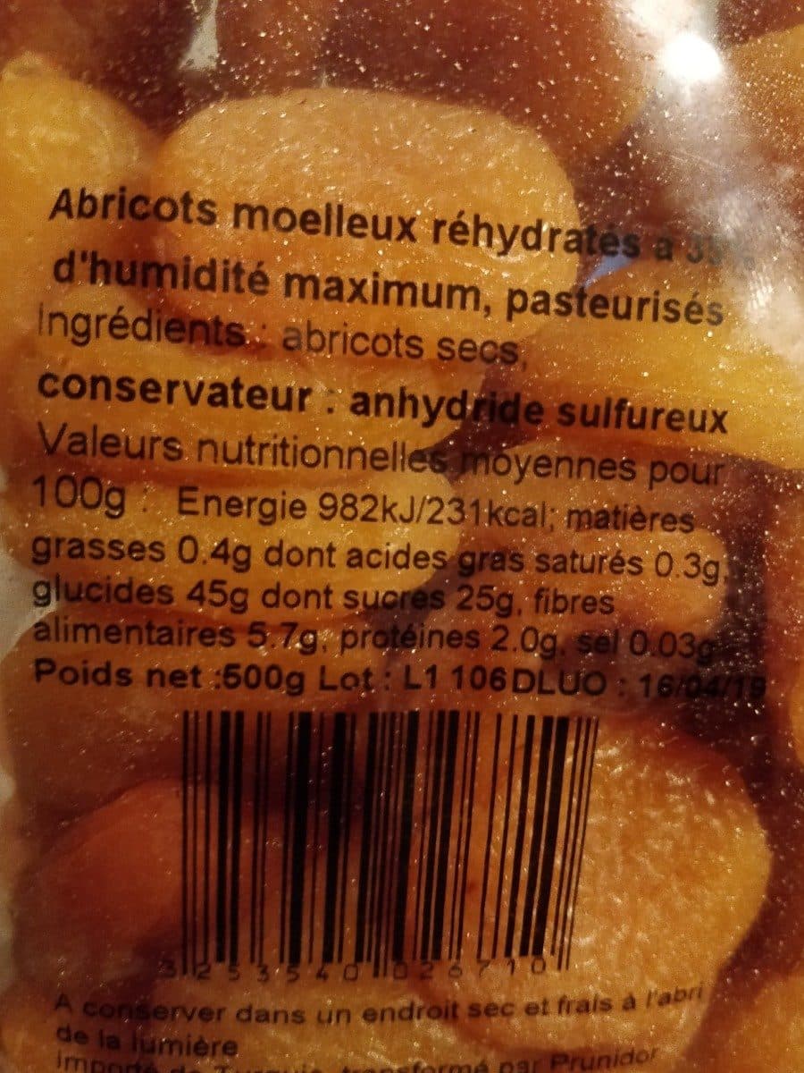 Open Food Facts Abricot moelleux réhydratés a 35% packshot
