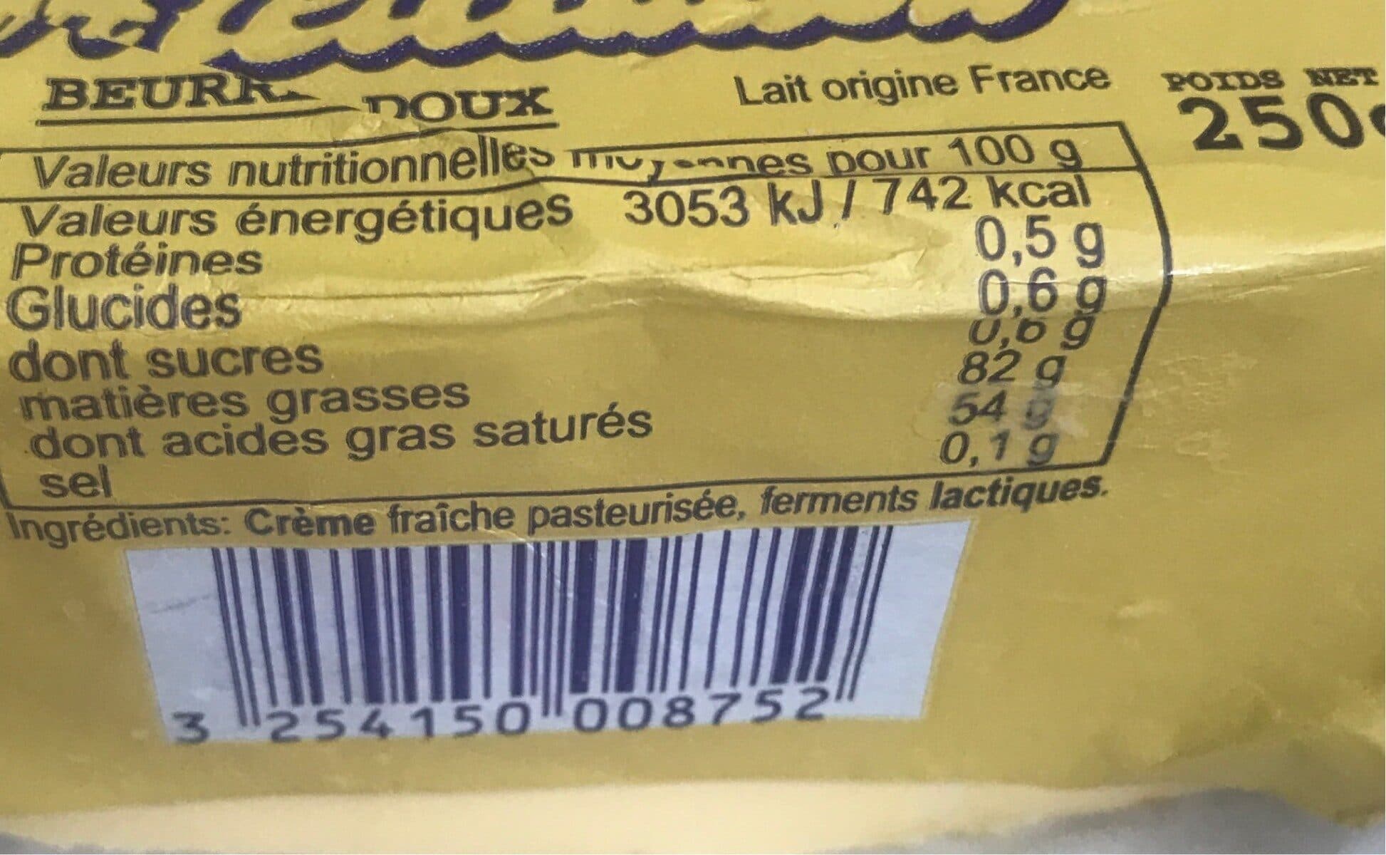Areilladou Beurre doux packshot