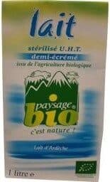 Paysage Bio Lait stérilisé UHT agriculture biologique packshot