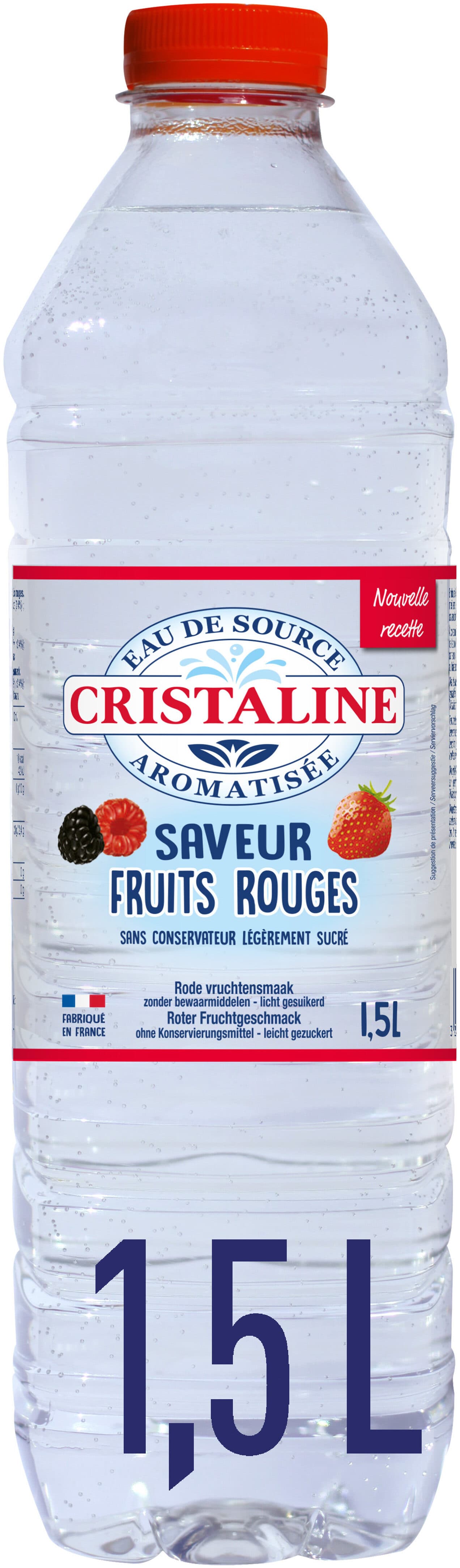 Cristaline CRISTALINE Eau de Source Aromatisée saveur Fruits Rouges 1L5 packshot