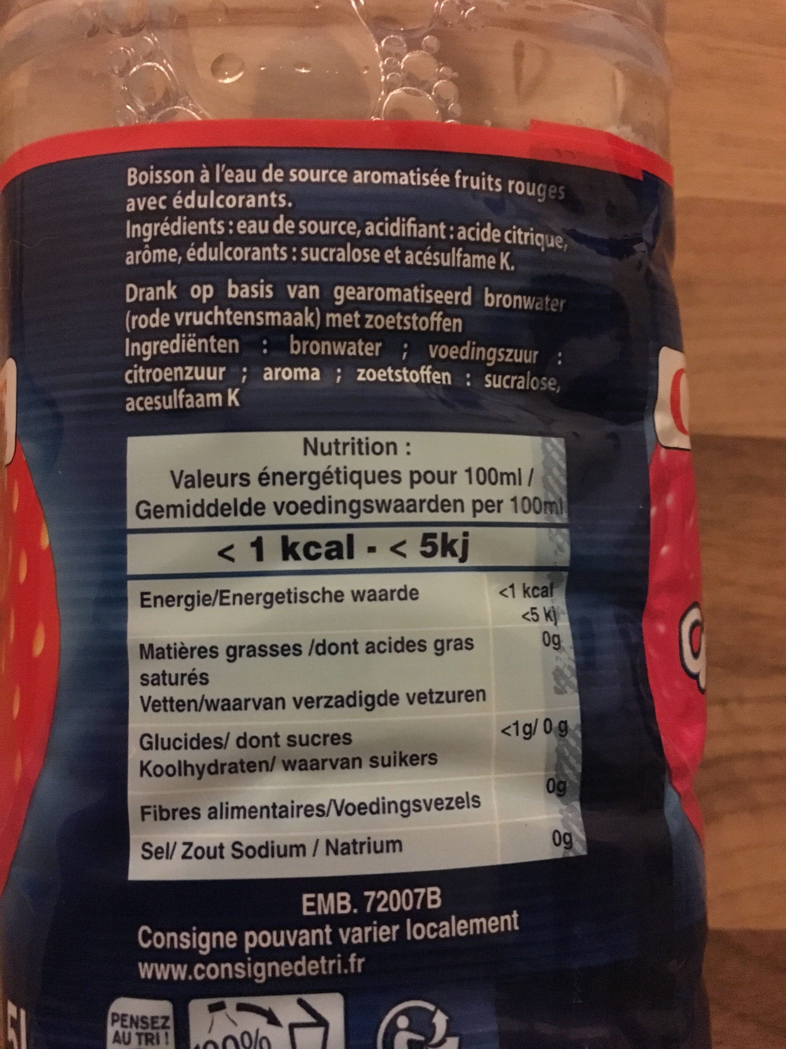 Cristaline CRISTALINE Eau de Source Aromatisée saveur Fruits Rouges 1L5 packshot