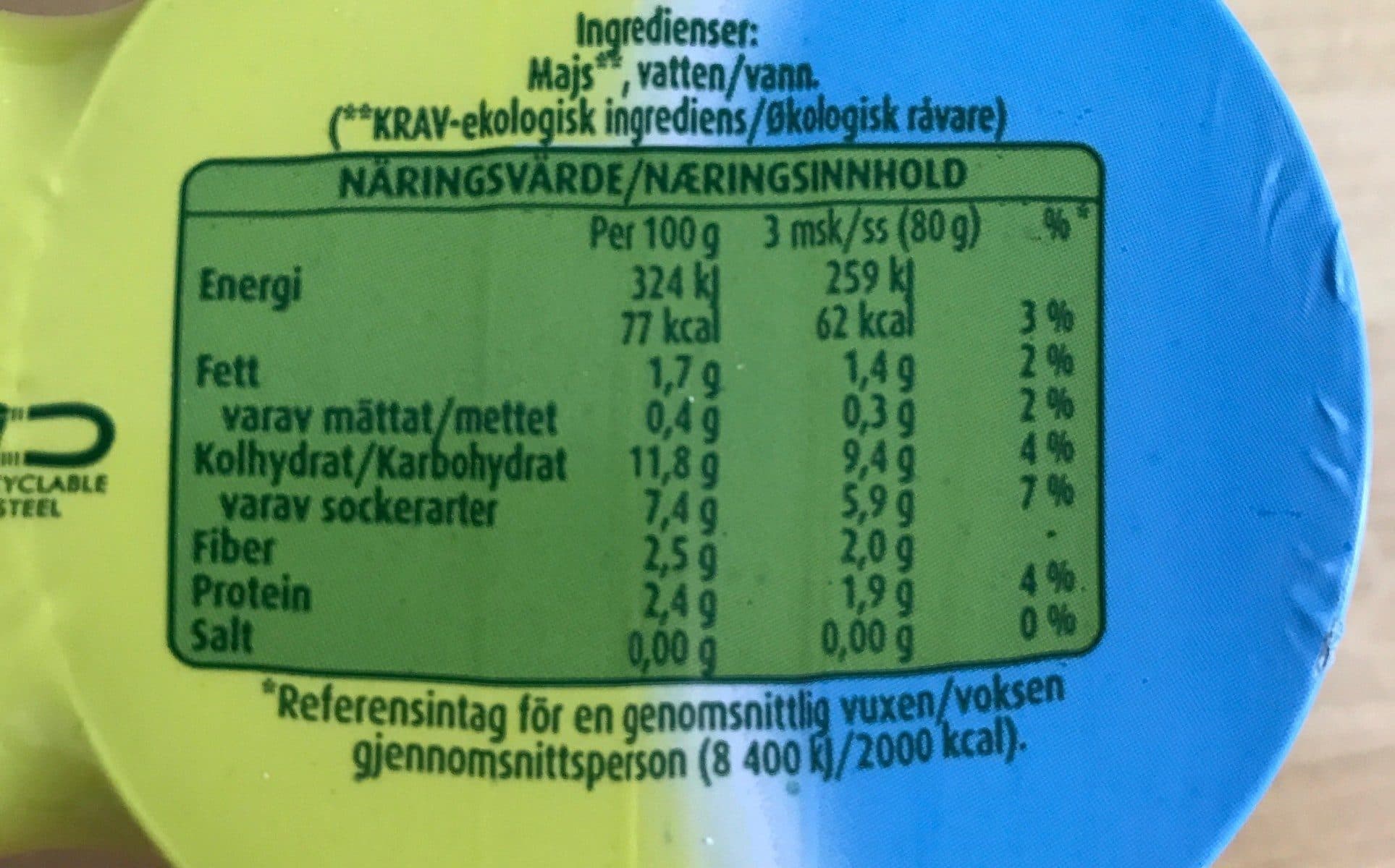 Haugen-Gruppen AS Majskorn økologisk packshot