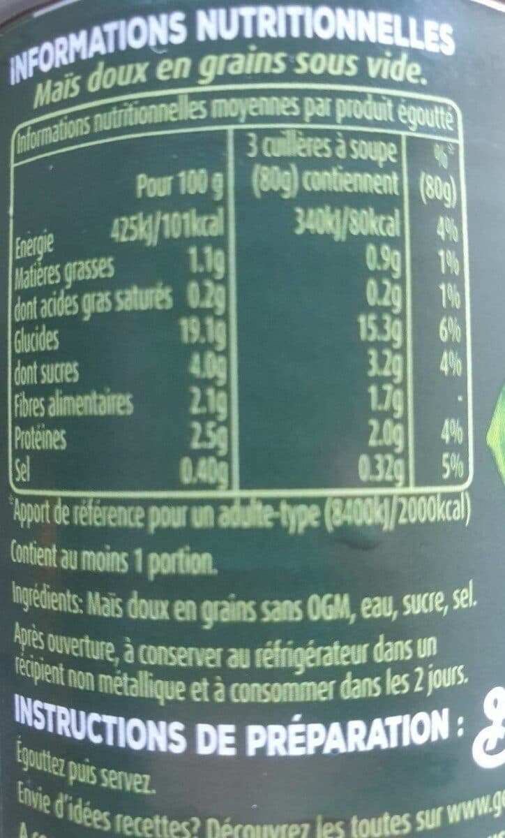 Geant Vert Maïs extra tendre Géant Vert packshot