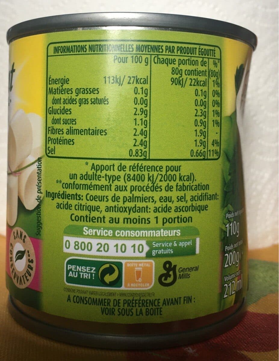 Géant vert Cœur de palmiers coupés packshot