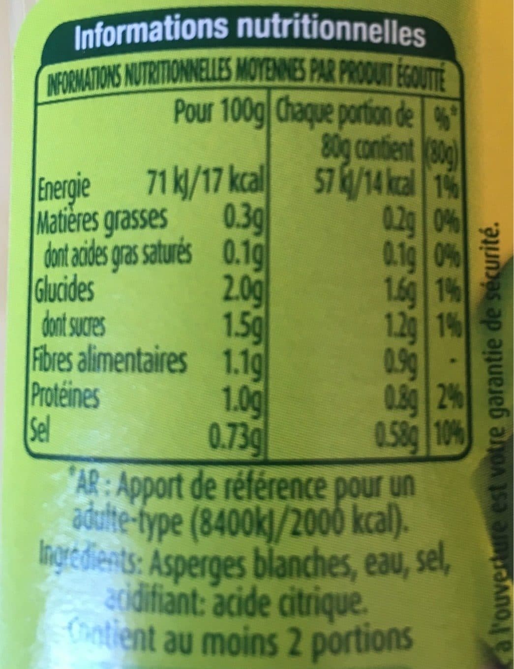 Géant Vert Asperge blanche - Calibre supérieur packshot