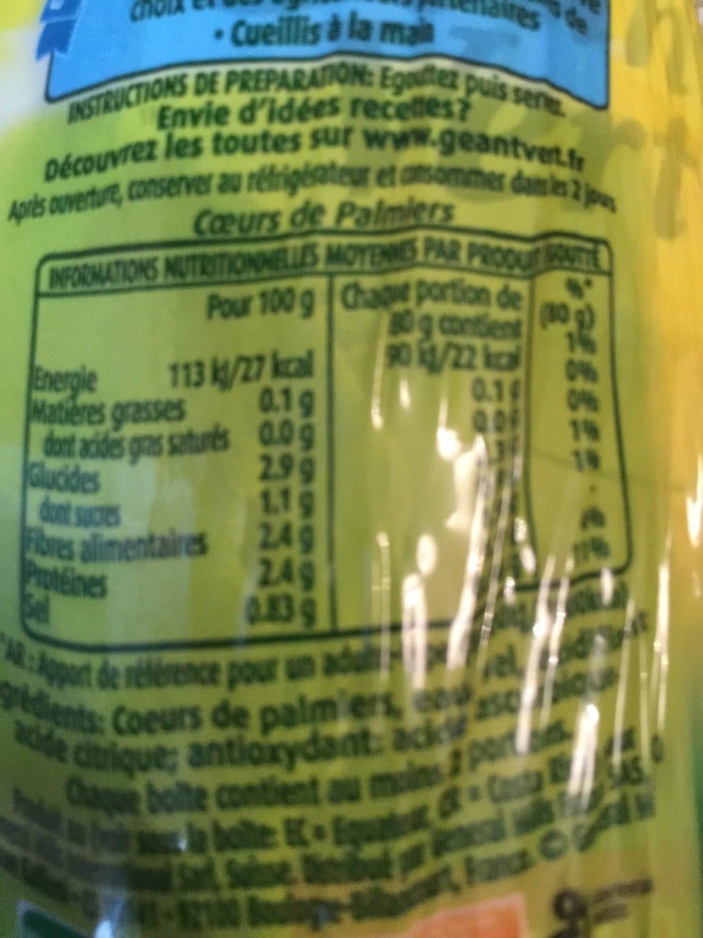 Geant Vert Géant Vert Cœur de palmiers Les 2 boites de 220 g net égoutté packshot