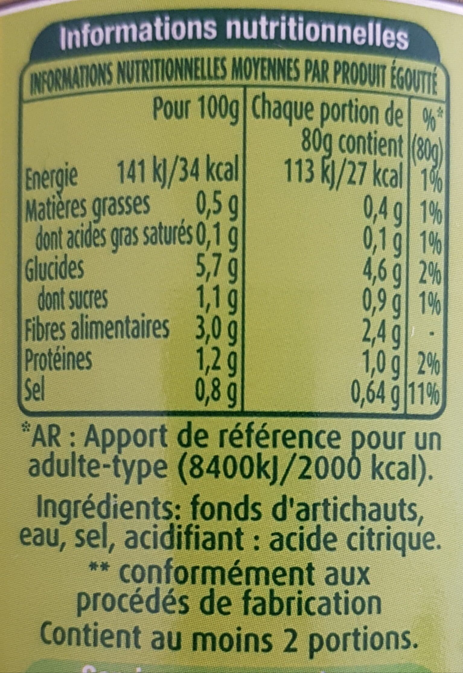 Géant Vert Fonds d'artichauts packshot
