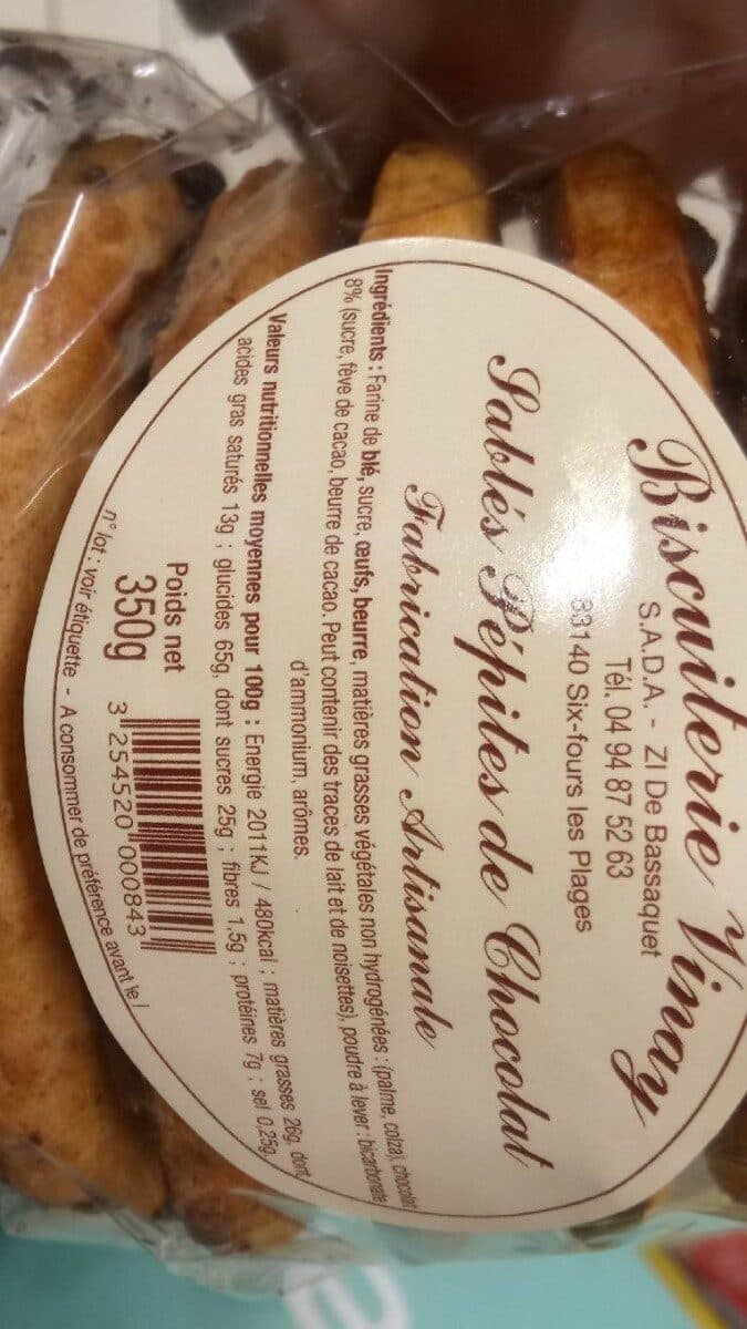 Open Food Facts Sablés pépites packshot