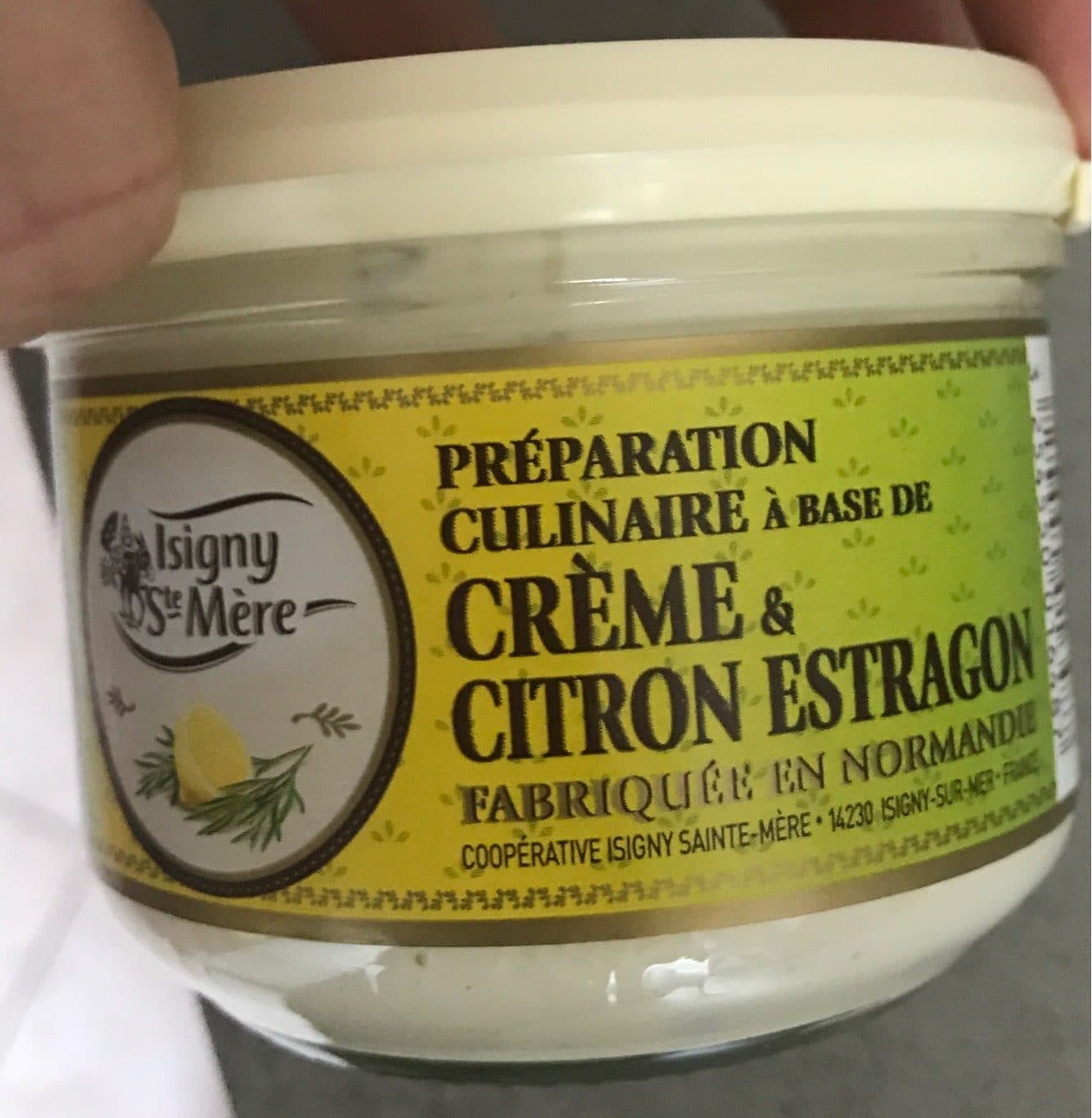 Isigny Ste Mère Préparation culinaire a base de crème et citron estragon packshot