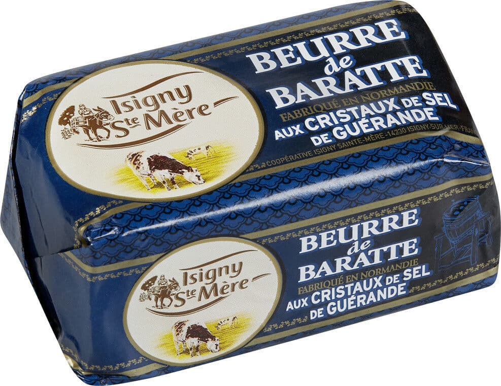 Isigny Ste Mère Beurre de baratte 250g aux gros sel packshot