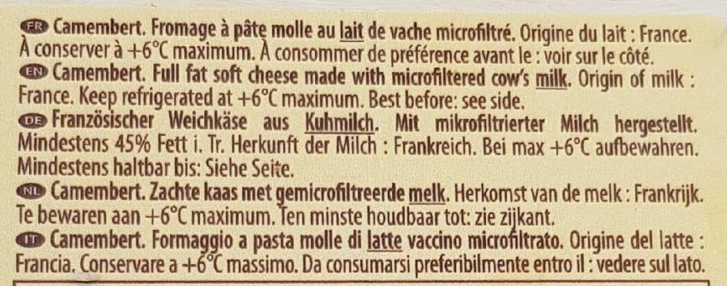 Campagnette Camembert 22 % packshot