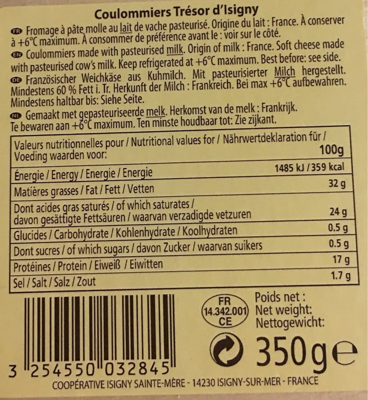 Isigny Ste Mère Coulommiers packshot