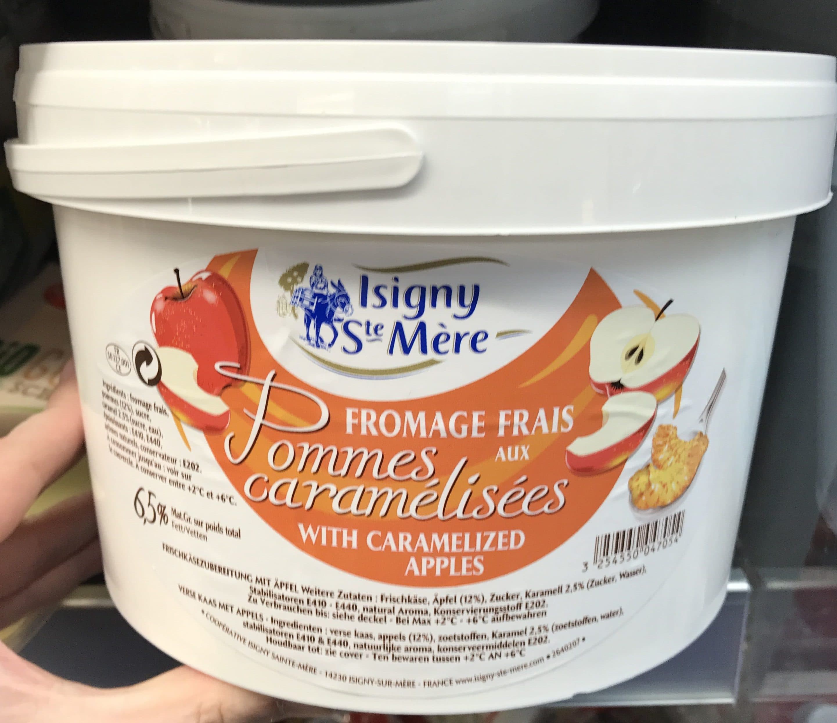Isigny Ste Mère Fromage frais aux pommes caramélisées packshot