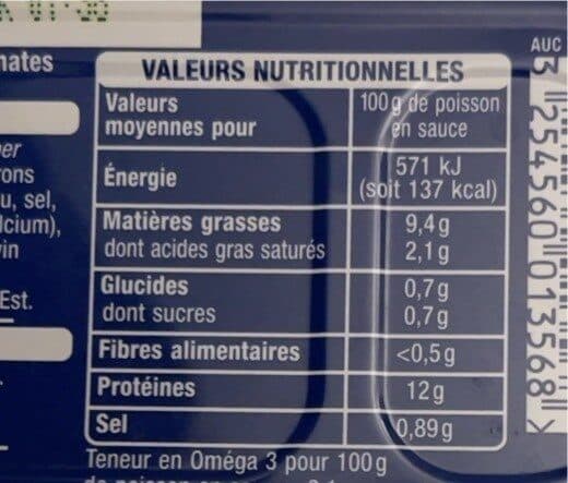 Auchan Filets de maquereaux Vin blanc et aromates packshot