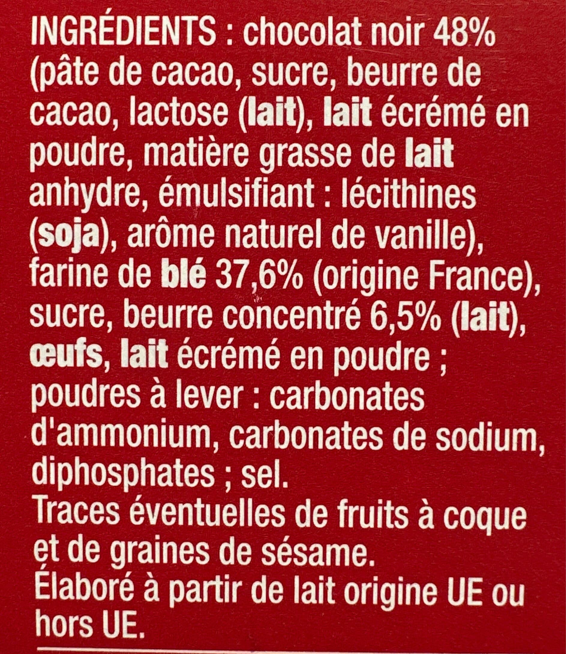 Auchan Petit beurre Tablette chocolat noir packshot