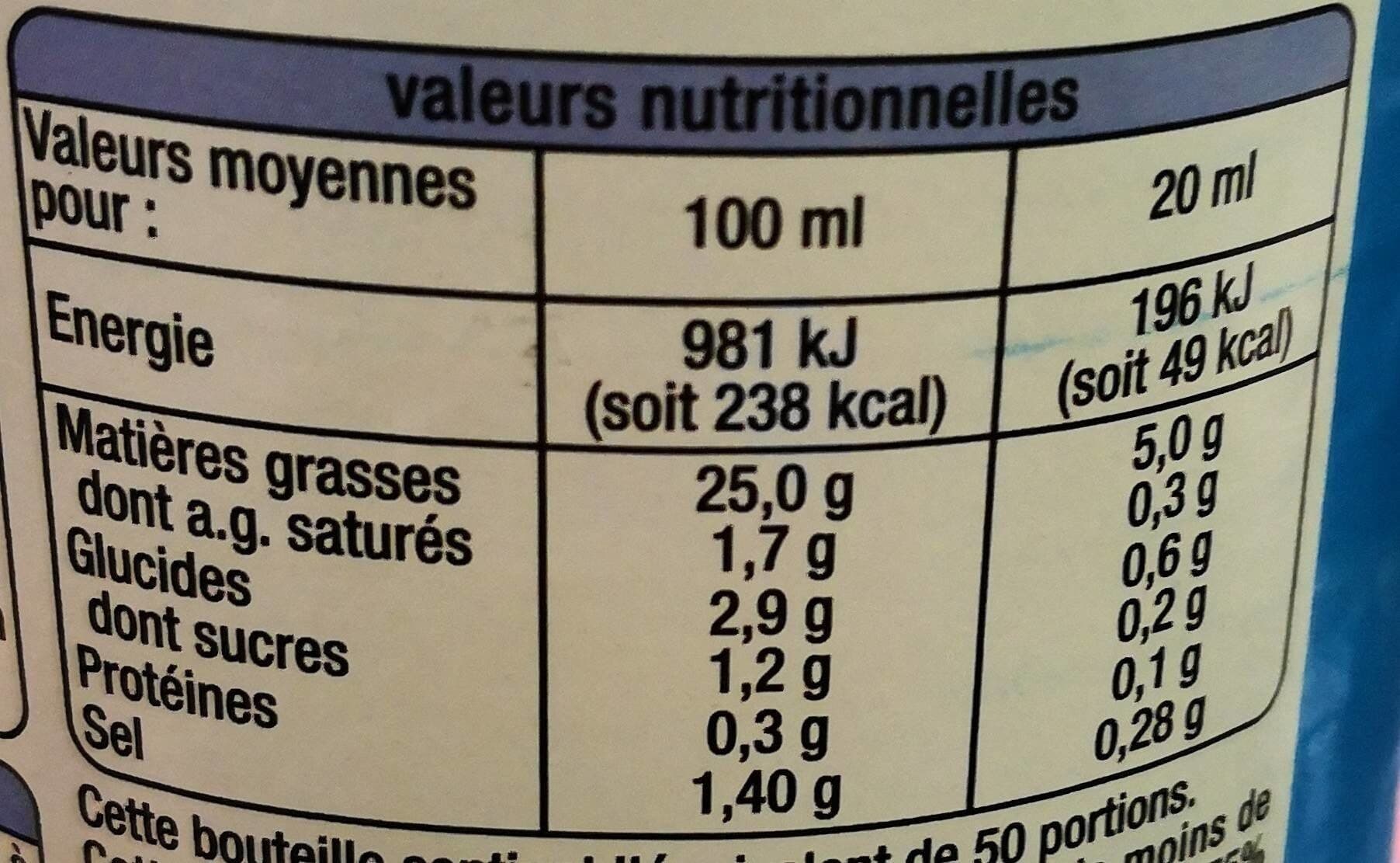 Auchan Vinaigrette nature allégée en matières grasses* packshot