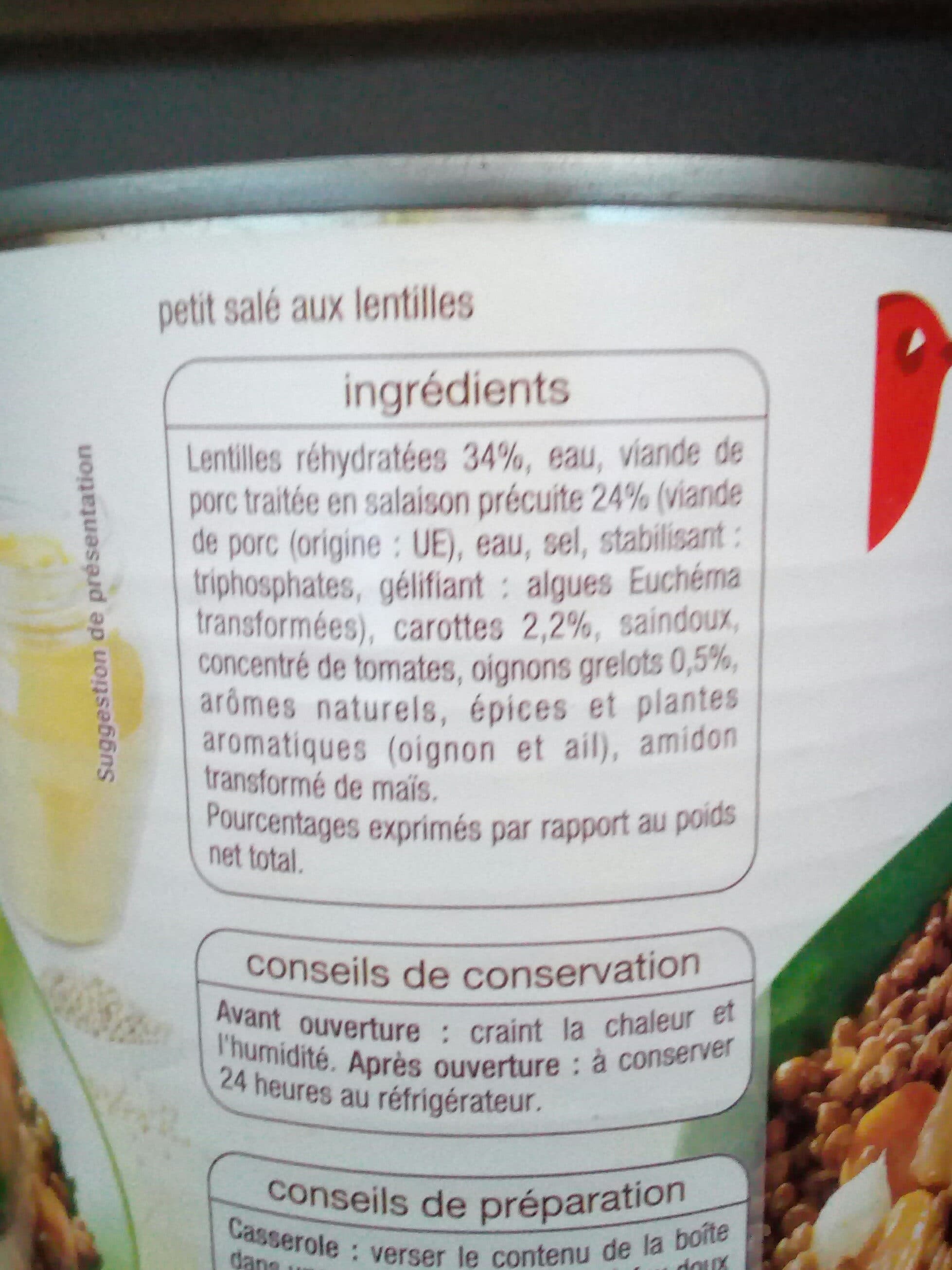 Auchan Petit salé aux lentilles packshot