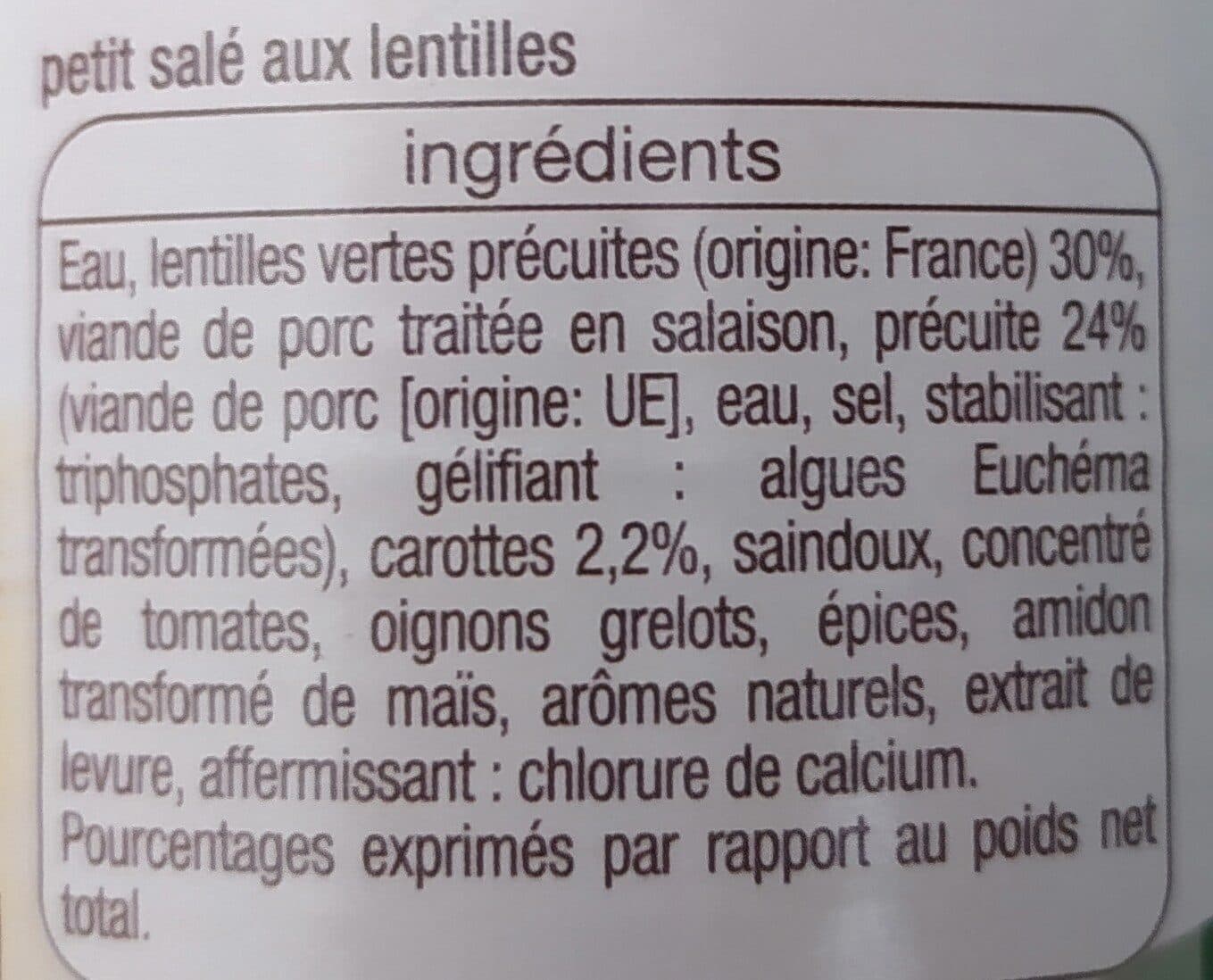 Auchan Petit salé aux lentilles packshot