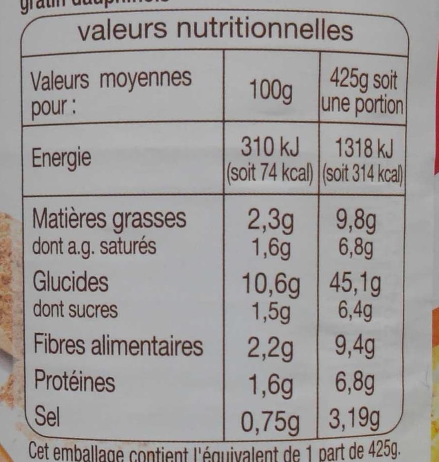 Auchan Gratin dauphinois packshot