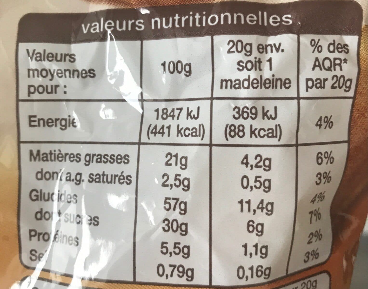 Auchan Madeleines coquilles 500 g packshot
