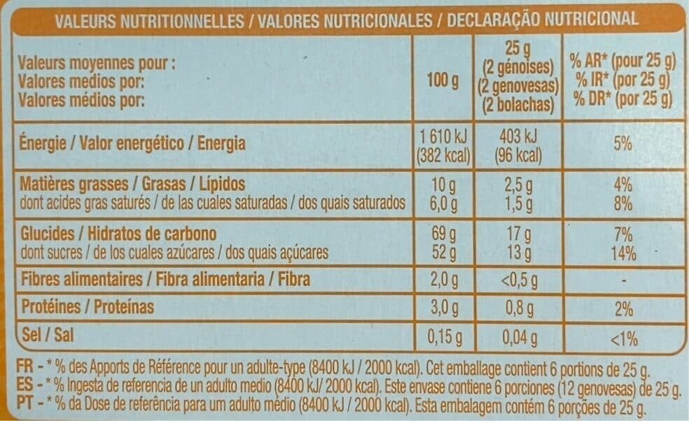 Auchan Génoise chocolat noir orange packshot