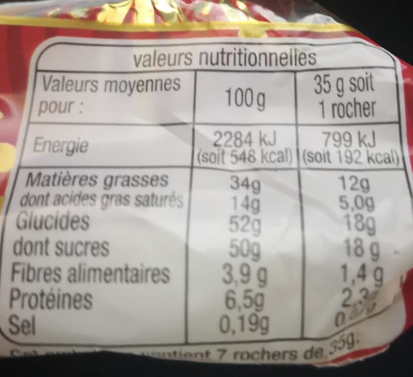 Auchan Rocher lait fourré au praliné packshot