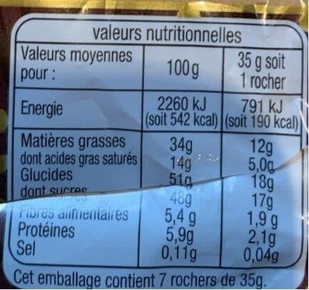 Auchan Rocher noir fourre au praline packshot