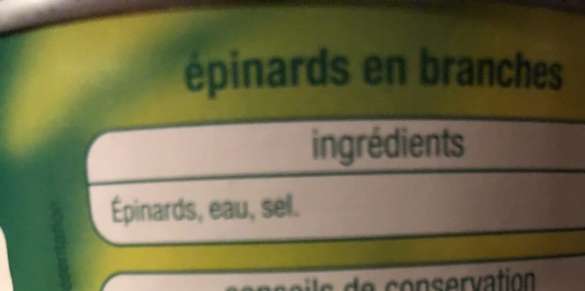 Auchan Epinards en branches packshot