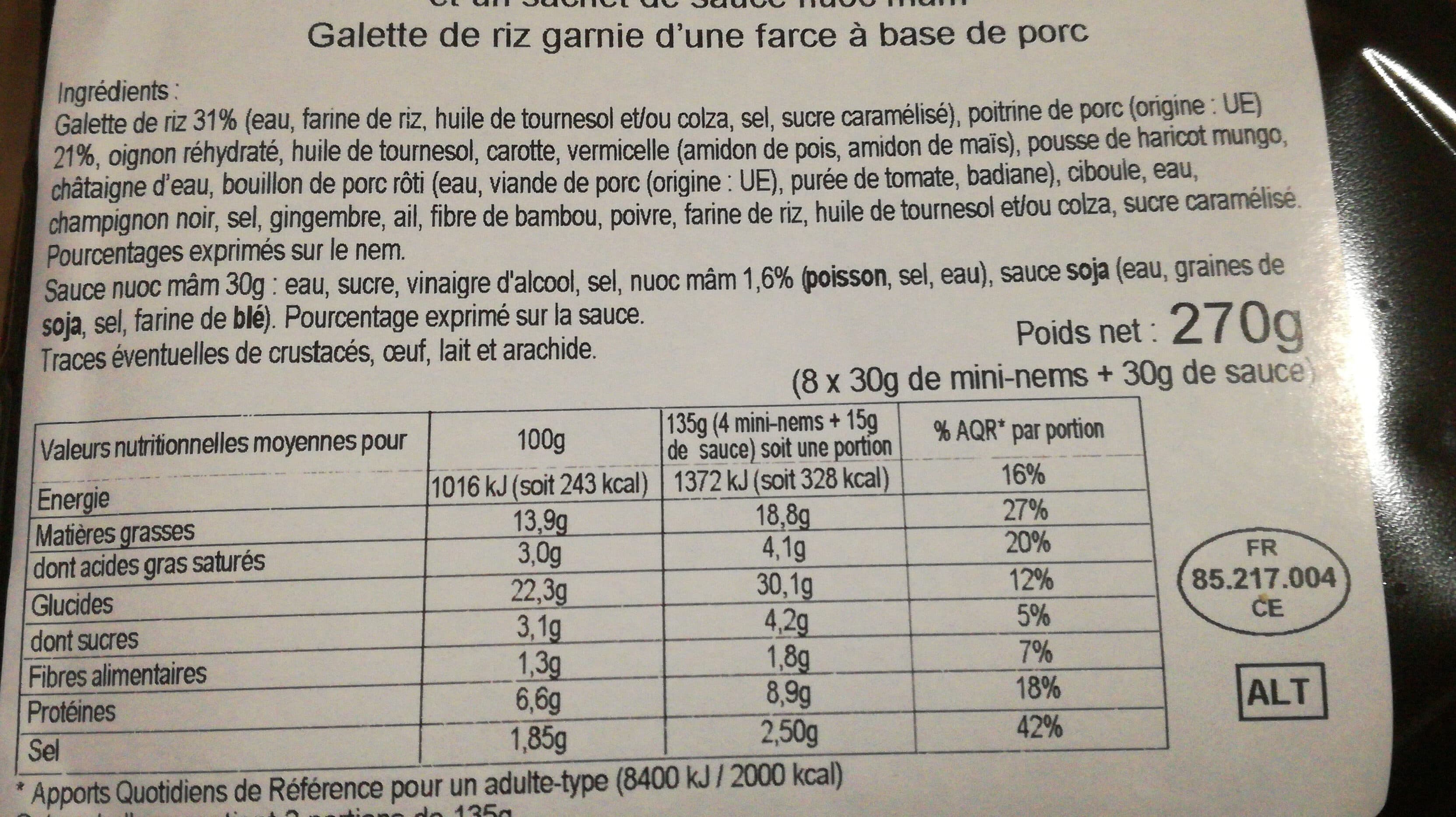 Auchan Mini Nems Porc et Volaille packshot