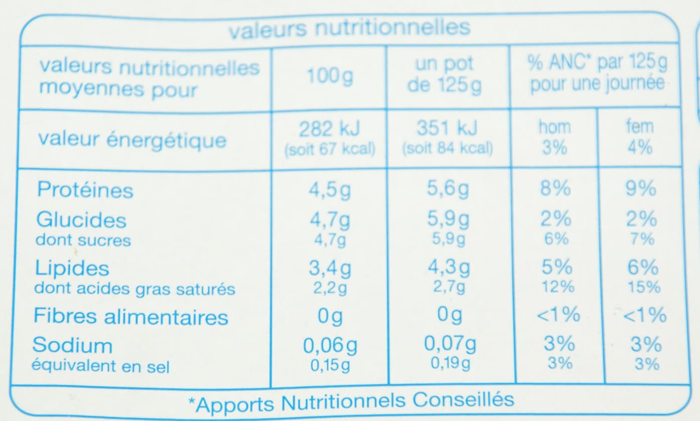 Auchan Yaourt brassé nature Onctueux packshot
